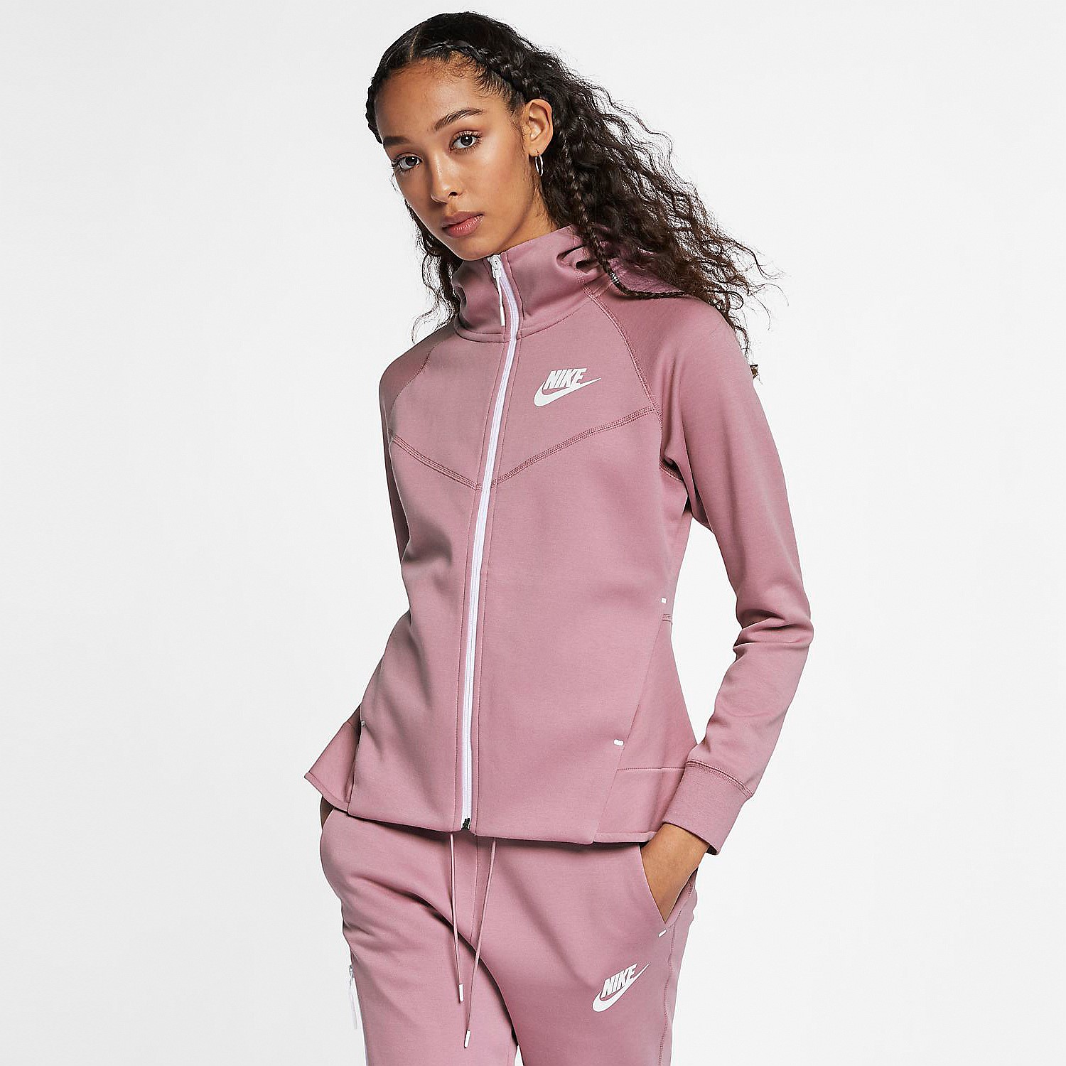 Nike Sportswear Tech Windrunner Fleece розовая женский костюм